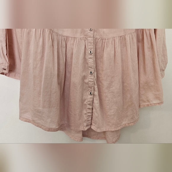 H & M Boho Tunic Oversize Blouse Soft Pink Size 8 - Picture 4 of 7
